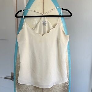 J. Crew Cream Scalloped Camisole